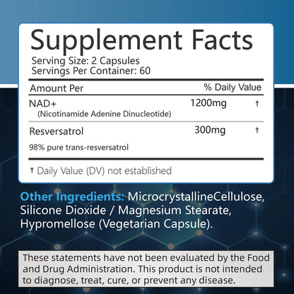NAD+Supplements with Resveratrol