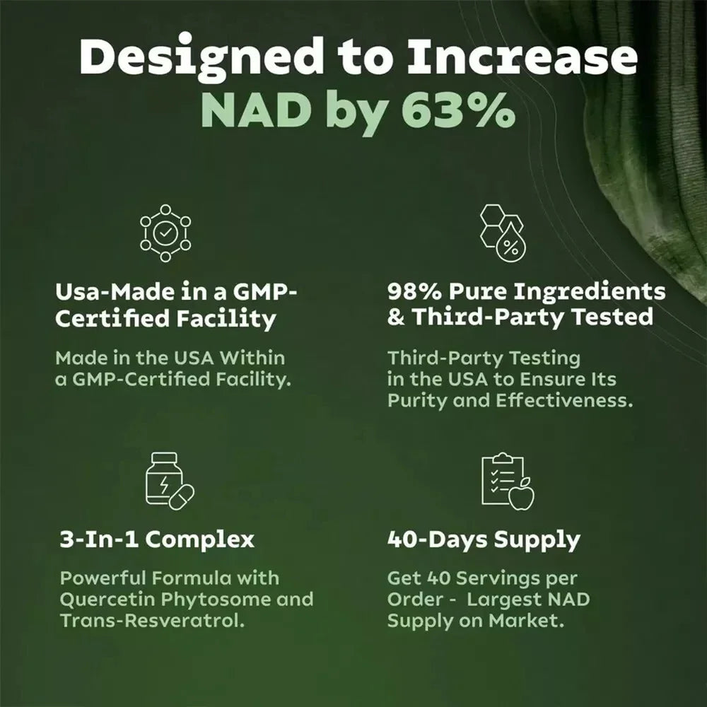 2 Bottle NAD Booster Aging Supplement